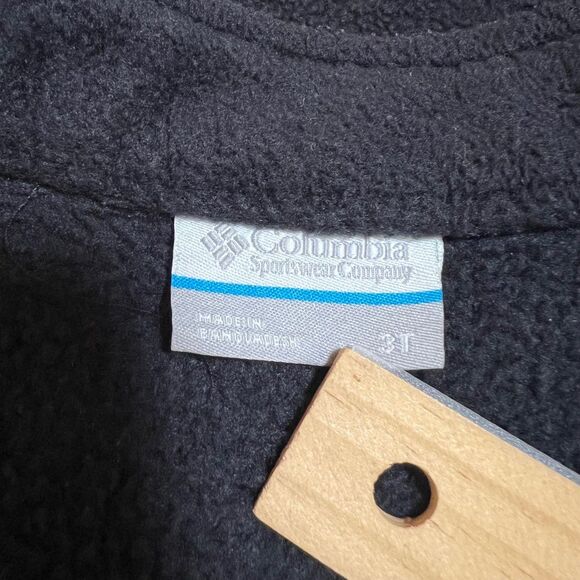 Columbia Kids Black Fleece Jacket Full Zip Mock Neck Size 3T Toddler Coat - Picture 3 of 9